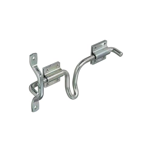 National Hardware N160-747 V1135 Sliding Bolt Gate Latch for Outdoor Fence Metal Gates with Zinc Plated Finish - Farm Gate Hardware for Right or Left Hand Swing Gates