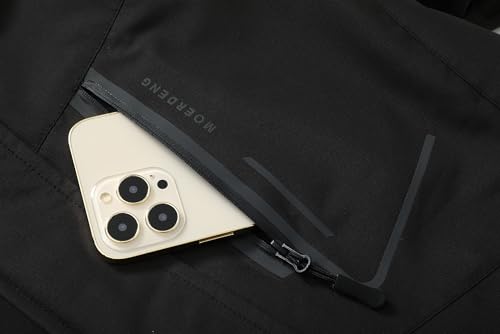 MOERDENG Women's Waterproof Ski Jacket Warm Winter Coat Hooded Snowboarding Jacket Snow Coat - color: Black, size: Large