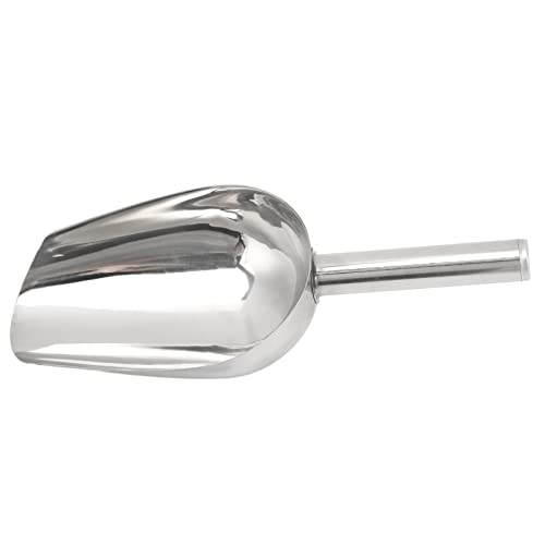 Qiilu Large Dog Food Scoop & Stainless Steel Pet Food Shovel - Long Handle Feeder for Cats and Dogs, Heavy Duty Animal Scoop