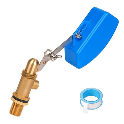 2 Pack Brass Float Valve 1/2 Inch, Livestock Water Tank Float Valve Switch Brass Float Ball Valve Shut Off Pool Auto Fill Valve for Automatic Waterer - style: 1/2 Inch