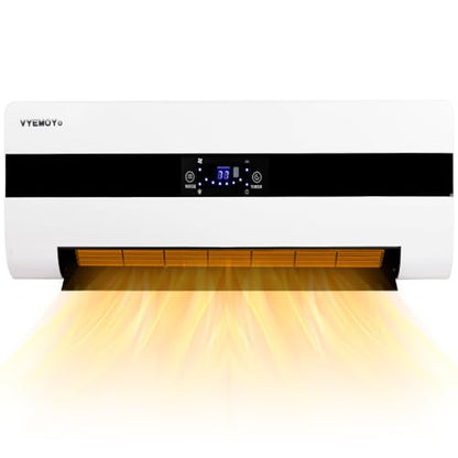Electric Wall Heaters Space Heater for Indoor Use 1500W Fast Heating LED Display Adjustable Thermostat Room Heater with Remote Control 12H Timer Heater for Bedroom Office
