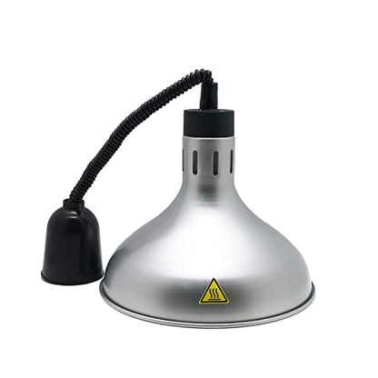 KOUDA Commercial Food Warmer Lights Telescopic Heating Lamps for Buffet Kitchen Restaurant (Dia.29cm,Adjustable Height.60-150cm) (Silver) - color: Silver