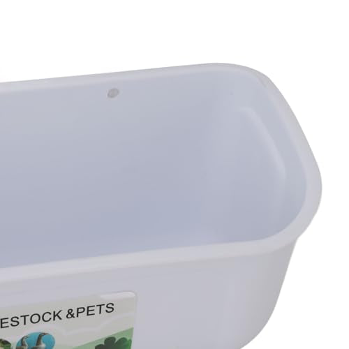 Qinlorgo 2 Pack Chicken Feeder, 5.5 Quart Hanging Fence Feed Trough, Clips with Livestock Waterer, Ideal for Goats, Ducks, Sheep, Piglets, Deer & Poultry (White) - color: White