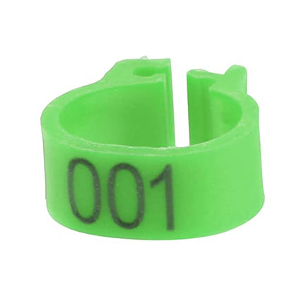 100PCS 8MM 001-100 Numbered Plastic Letter Pigeon Bird Leg Bands Rings, Bird Chicks Parrot Clip Rings Band (Green) - color: Green