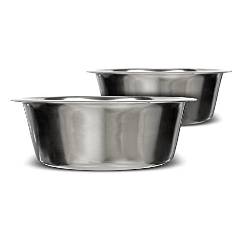 Neater Pet Brands 12 Cup (96 oz.) Stainless Steel Dog Bowls, Set of 2 Metal Bowls for Large Breed, Large Dog Water Bowl or Food Bowl for Indoors or Outdoors, Dishwasher Safe Dish for Extra Big Dogs - color: Two Pack, size: 12 Cup
