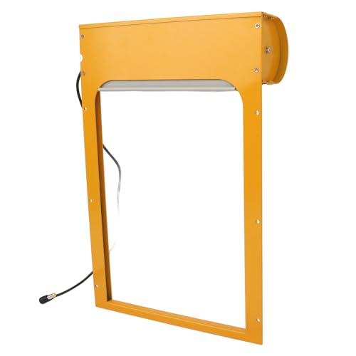 Zerodis Automatic Chicken Coop Door, Solar Powered Opener with Timer Light Sensor HD LED Display, Iron Metal Plastic Frame for Chicken Duck Goose Poultry Safety (Yellow) - color: Yellow