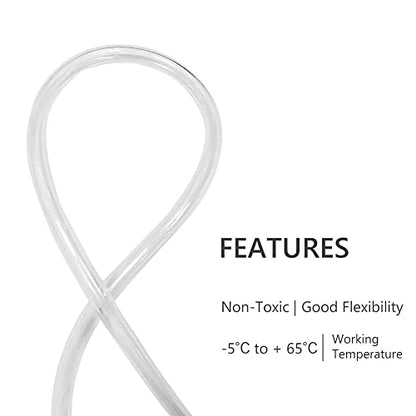 Eastrans 10ft x 3/16" ID Clear Vinyl Tubing, Flexible Hybrid PVC Tubing Hose, Lightweight Plastic Tube UV Chemical Resistant Vinyl Hose, BPA Free and Non Toxic - size: ID 3/16 INCH, style: 10 Feet