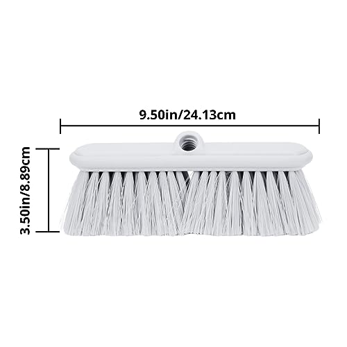 SPARTA Flo-Thru Heavy-Duty Deck Scrub Brush Nylon Bristled, Boat and Floor Scrub Broom with Protective Bumper for Floors and Large Equipment, Plastic, 9.5 Inches, Gray - color: Gray