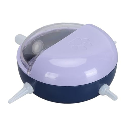 Semme Pet Milk Bowl with 5 Nipples Breathing Device for Kittens Puppies Small Animals Safe Feeder with Lid (Purple) - color: Purple