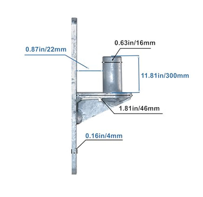 Wall Mount Gate Hinge Chain Link Fence Gate Hinges with 5/8 Hinge Pin (4 Pcs) - size: 4 Pcs