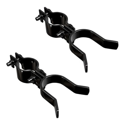 VIVIDA 1-3/8" x 1-3/8" Fence Gate Latch, Chain Link Fence Gate Fork Latch with Padlock Hole, Black Powder Coated, Bolts & Nuts Included, 2 PCS - size: 1-3/8" x 1-3/8" (2 PCS)