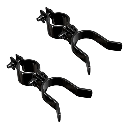 VIVIDA 1-3/8" x 1-3/8" Fence Gate Latch, Chain Link Fence Gate Fork Latch with Padlock Hole, Black Powder Coated, Bolts & Nuts Included, 2 PCS - size: 1-3/8" x 1-3/8" (2 PCS)