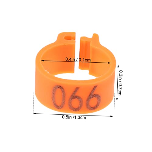 UPKOCH 100pcs Pigeon Foot Rings Numbered Leg Bands for Bird Identification Durable Clip Rings for Pigeons Parakeets and Poultry Easy to Use Bright - color: Orange