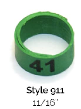 Legbands for Chickens, Gamefowl, Quail, & Poultry (Numbered) (PK. 25) (Size 11, Red) - color: Red