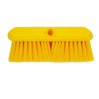 SPARTA Flo-Thru Heavy-Duty Deck Scrub Brush Nylon Bristled, Boat and Floor Scrub Broom with Protective Bumper for Floors and Large Equipment, Plastic, 9.5 Inches, Yellow - color: Yellow