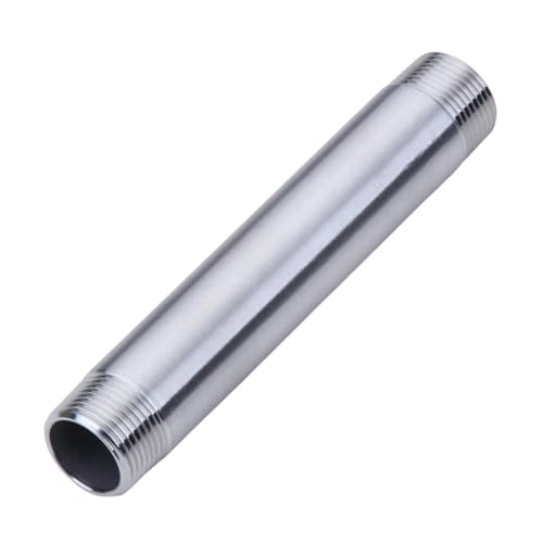 CONSTELLAR 304 Stainless Steel Pipe Nipple - 1" NPT Male x 1" NPT Male Threaded Fitting, 8 Inch (200mm) Length 3mm Wall Thickness Heavy Duty Seamless Pipe Nipple for Water Gas Oil fluid (1 Pack) - size: 1" NPT Male x 1" NPT Male, style: 200mm (8 inch)