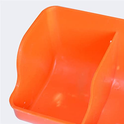 Piglet Feed Trough for Sow Milk and Water Supply - Piglet Waterer and Milk Feeder for Piglet Rearing Equipment- 4 Slot Orange