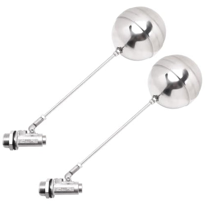 Stainless Steel Float Ball Valves - 1" NPT Male Thread Flow Control Float Sensor Valve Automatic Water Level Control Float For Tank Pond Water Tower (pack of 2) - size: 1 Inch