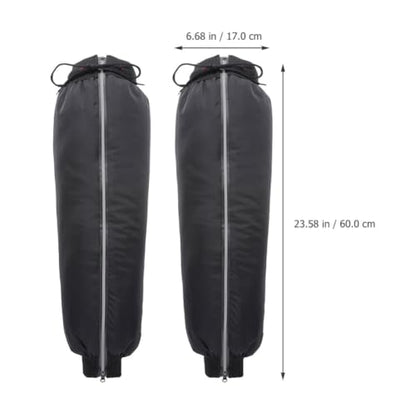 1 Pair Windproof Hiking Leg Gaiters for Men, Black Pu Material Calf Sleeves with Reflective Features, Thickened Warm Leg Covers for Motorcycle and Electric Bike Riding