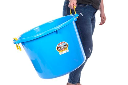 Little Giant® Plastic Muck Tub | Durable & Versatile Utility Bucket with Handles | Muck Bucket | Durable Handles | 70 Quart | Berry Blue - color: Berry Blue, size: 70 quart