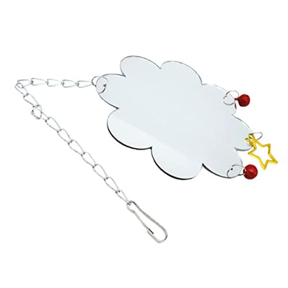 GALPADA Chicken Themed Bird Hanging Mirror Toy Pet Mirror Sound Bell for Fun Material
