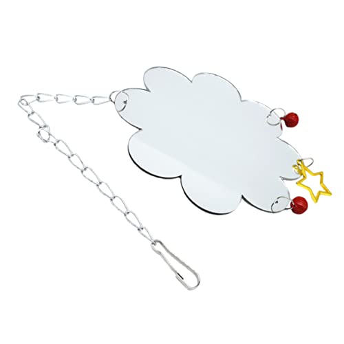 GALPADA Chicken Themed Bird Hanging Mirror Toy Pet Mirror Sound Bell for Fun Material