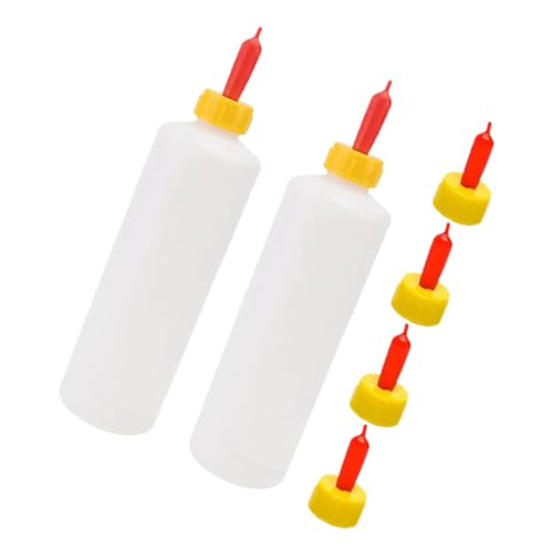Kisangel 2sets Goat Calf Feeding Bottles Small Animal Milk Feeders for Farmhouse Ranch Lamb Nursing Supplies Replaceable Design