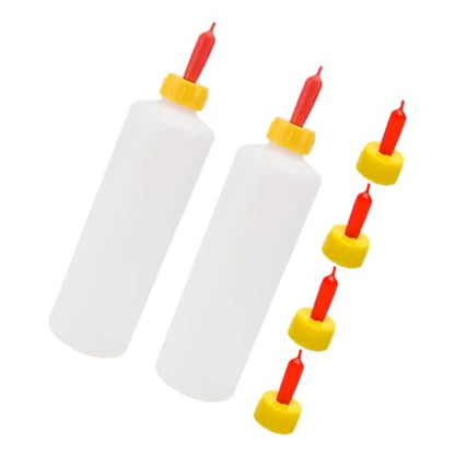 Kisangel 2sets Goat Calf Feeding Bottles Small Animal Milk Feeders for Farmhouse Ranch Lamb Nursing Supplies Replaceable Design