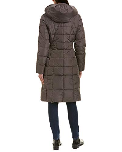 Cole Haan Women's Long Quilted Puffer Coat Down Jacket - color: Carbon, size: X-Large