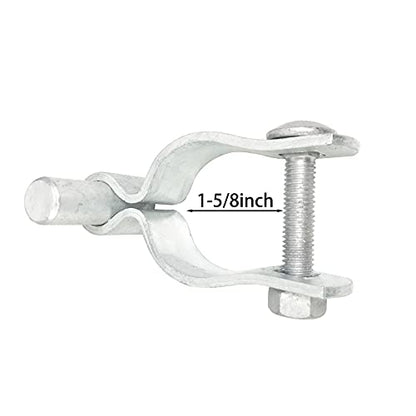 2 Pack Chain Link Fence Gate Post Hinge for 1-5/8" Outside Diameter Post/Pipe, Pressed Steel Post Hinge, Galvanized Chain Link Gate Male, Nut/Bolt Included - size: 1-5/8