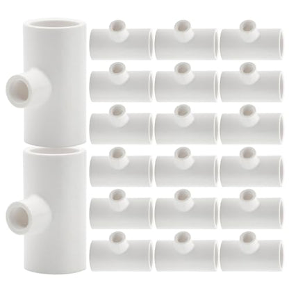 Holibanna 35pcs Automatic Chicken Waterer Fittings Kit for Quails and Ducks, White PVC Material with Leak Reduction and Resilient Design, 1/2 Inch Threaded Connections for Poultry Farm Use