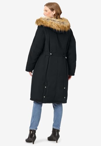 Woman Within Plus Size The Arctic Parka In Extra Long Length - color: Black, size: 38-40