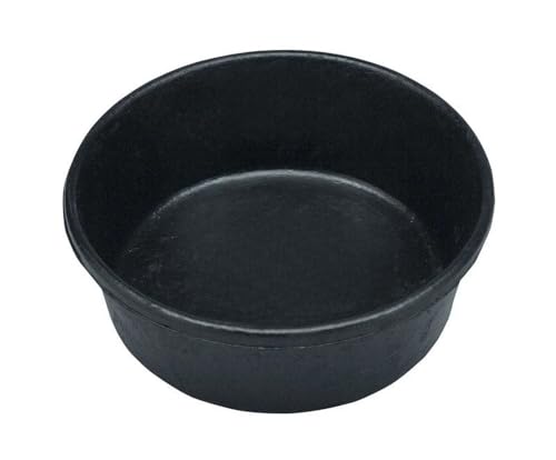 Heavy Duty Dog Bowls 4 Quart Rubber Feed Pan, Crack Proof Farm Equipment for Livestock, Durable Indoor Outdoor Water Bucket Dispenser, 11 Inch Black Food Bowl for Rabbits