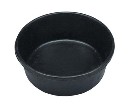 Heavy Duty Dog Bowls 4 Quart Rubber Feed Pan, Crack Proof Farm Equipment for Livestock, Durable Indoor Outdoor Water Bucket Dispenser, 11 Inch Black Food Bowl for Rabbits
