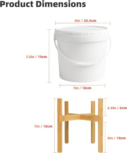 Chicken Waterer with Stand and Handle, 1 Gallon Poultry Waterer with 4 Drinking Cups and 4 Horizontal Nipples, Raised or Hanging Water Bucket for Chickens, Ducks, Geese, Chicks and Backyard Coop