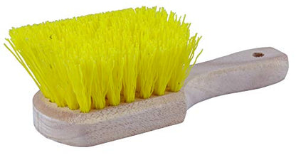 Weiler 44013 8" Utility Scrub Brush, Yellow Polypropylene Fill, Short Handle, Wood Block - size: 8", style: Yellow Polypropylene