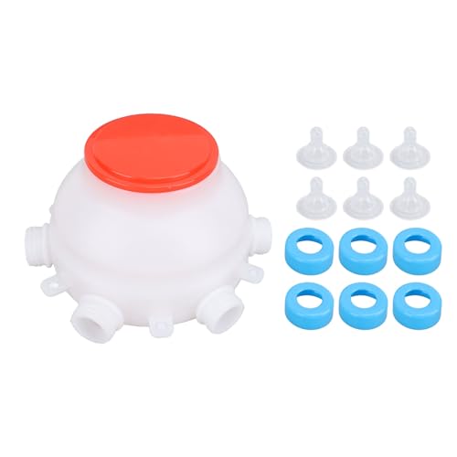 Lamb Feeder Bucket 2.5L with 6 Nipples – Piglet & Calf Nursing Bottle for Farm Use