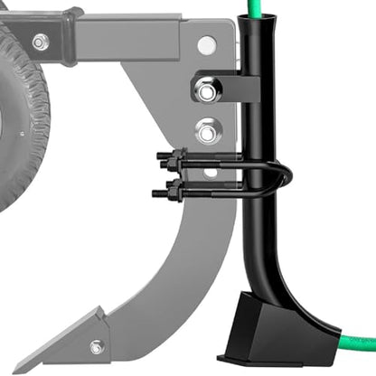 Lawn Tractor Pipe Laying Attachment for Irrigation Pipes and Underground Wire Hoses, Black Steel, Adjustable Mounting Hardware Included