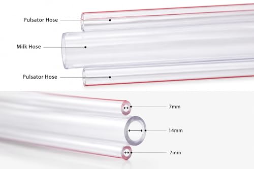 Cow Pulsator with Food-Grade Milk Hose, BPA Free, 1/2", 35/64", 5/8", Three-Way and Pulsator Hose Included (1/2" Three Way Milk Hose and Pulsator Hose) - size: 1/2" Three way Milk Hose and Pulsator Hose