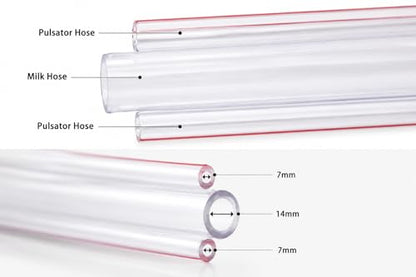 Cow Pulsator with Food-Grade Milk Hose, BPA Free, 1/2", 35/64", 5/8", Three-Way and Pulsator Hose Included (1/2" Three Way Milk Hose and Pulsator Hose) - size: 1/2" Three way Milk Hose and Pulsator Hose