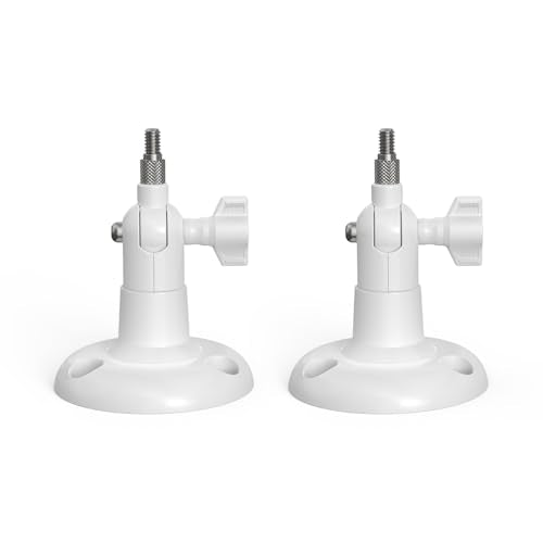 Holicfun 360° Adjustable Indoor/Outdoor Security Camera Wall Mount - Universal 1/4"-20 Thread Mounting Bracket for Ring, Blink, Eufy, Google Nest, Arlo, Wyze & More - White, 2-Pack - color: White, size: 2 Pack