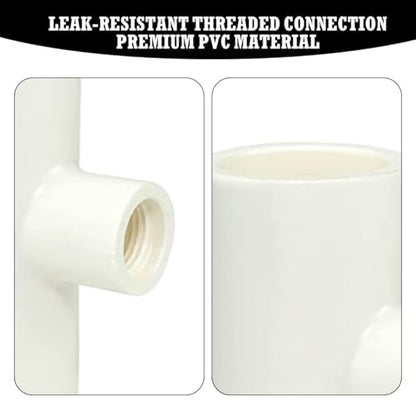 50 Pack Chicken Waterer PVC Tee Fittings, PVC Tee Fitting for Threaded Poultry Nipples Water Drinker and Feeder Cups, Chicken Automatic Poultry Waterers