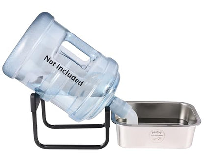 PEDAY Automatic Dog Waterer for Large & X-Large Dogs, Human Grade 18/8 Stainless Steel, Water Bottle Not Included - size: 1.2 gallon