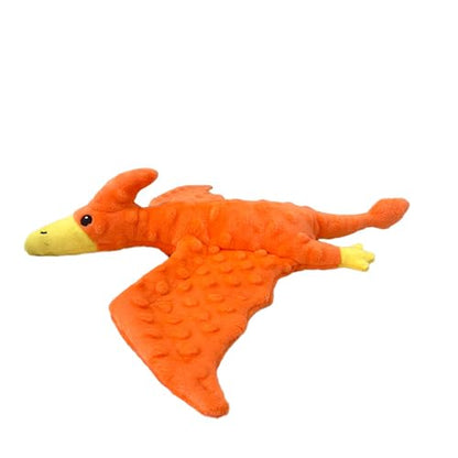 Squeaky Dog Toys Plush Dog Toy with Crinkle Paper Stuffed Durable Dog Chew Toys for Small Middle and Large Dogs Pterodactyl Orange - color: Pterodactyl Orange