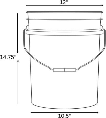 House Naturals 5 Gallon Plastic Blue Food Grade Made in USA Bucket Container with Air Tight Screw on Lid (Pack of 3) - color: Blue