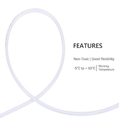 DERNORD PVC Tubing 1/8"ID X 1/4"OD Flexible Clear Vinyl Hose 25 Feet for Food Grade - size: 25 Feet, style: 1/8"ID X 1/4"OD