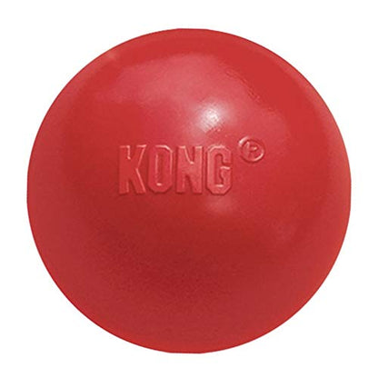 KONG Ball with Hole - Durable Dog Fetch Toy for Training, Interactive Playtime & More - Classic KONG Natural Rubber Ball - Red - For Large/Medium Dogs - size: Medium/Large