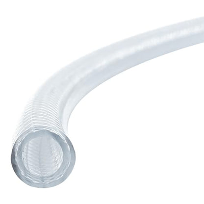Gloxco Clear Braided PVC Tubing, Food Grade, Heavy Duty Reinforced Hose, 1/2" ID, 50 Ft Length - size: 1/2" x 50 Ft