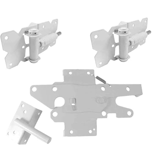 Vinyl Fence Gate Single Gate Hardware Kit Black(for Vinyl, PVC etc Fencing) Fence Gate Kit Includes Gate Hinges w/Mounting Hardware & Gate Latch - has 2 Hinges & 1 Latch - CASE Qty 6 - size: Black - Case - 6 Count