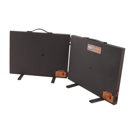 Foldable Chicken Coop Heater – Radiant Heat Panel with Digital Display, Remote Control & Timer, Bite Wire, for Chicks, Poultry & Small/Medium Pets, Brown (US Plug)
